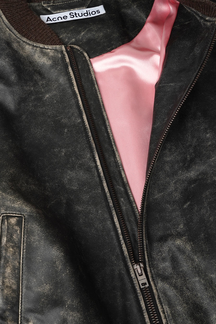 BLOUSON BOMBER EN CUIR NOIR - Image 3