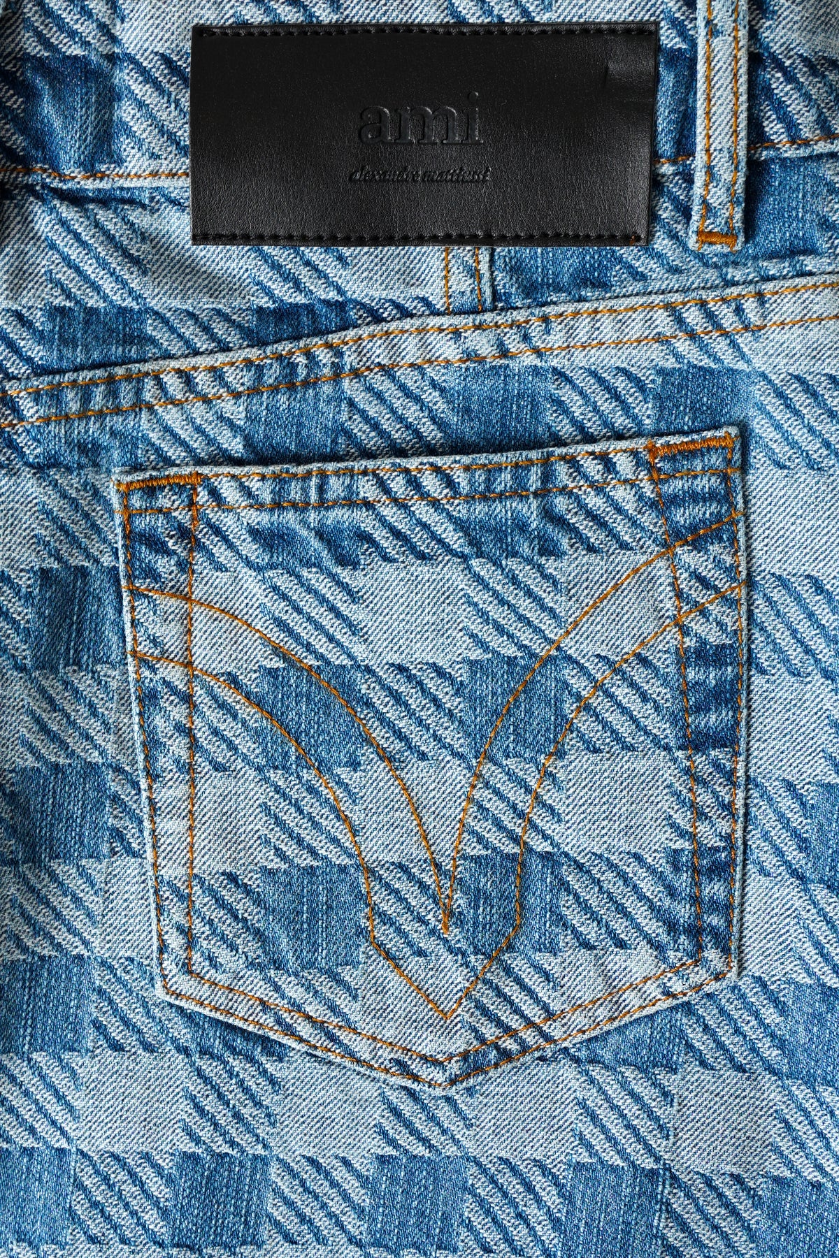 JUPE CRAYON EN JACQUARD VICHY DENIM - Image 4