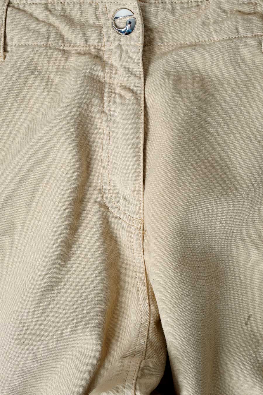 PANTALON CARGO EN TOILE BEIGE - Image 3