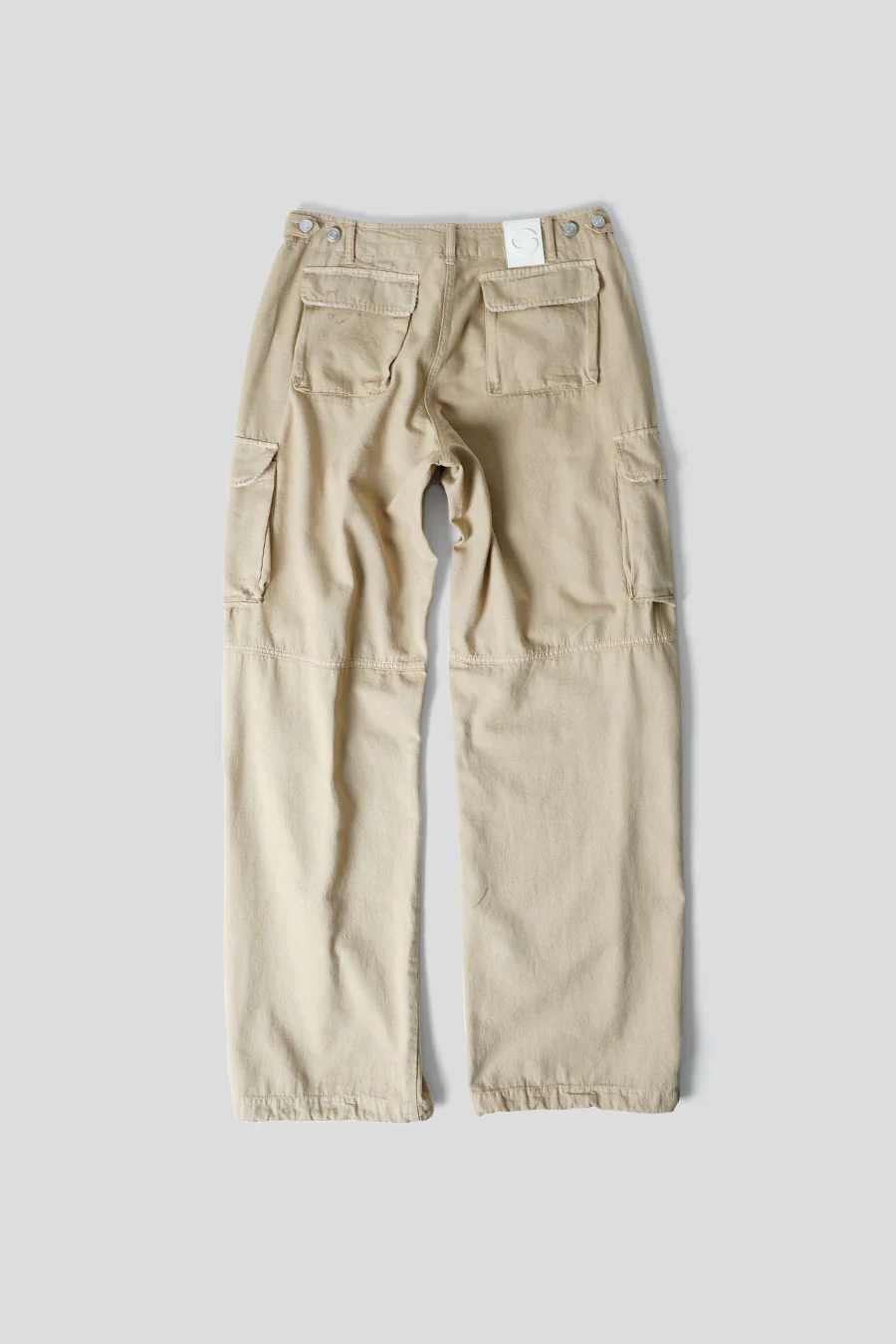 PANTALON CARGO EN TOILE BEIGE - Image 5