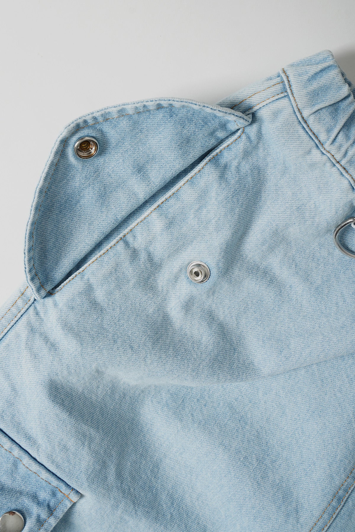 JUPE LONGUE CARGO EN DENIM BLEU - Image 5