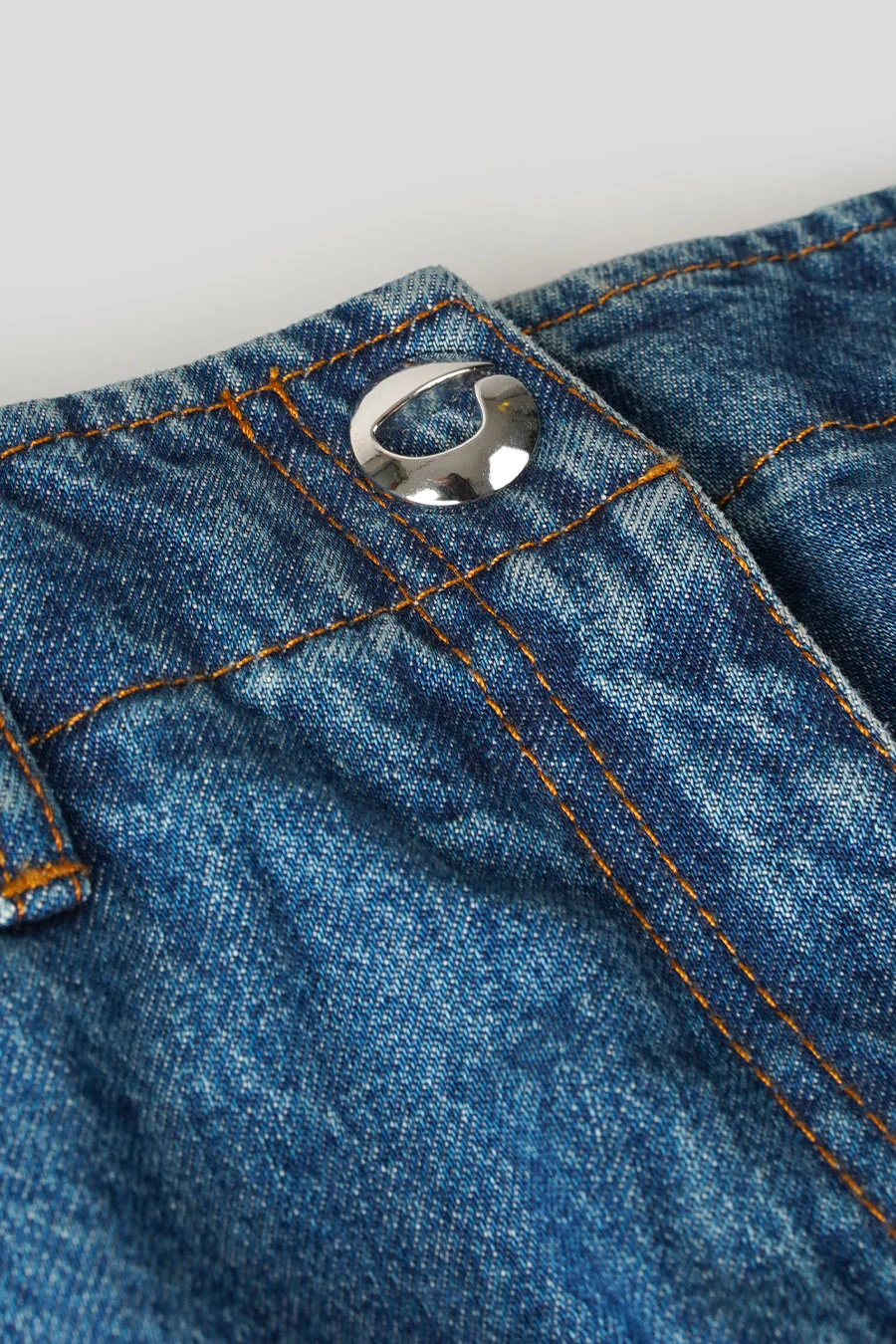 PANTALON DENIM WIDE LEG CARGO BLEU - Image 3