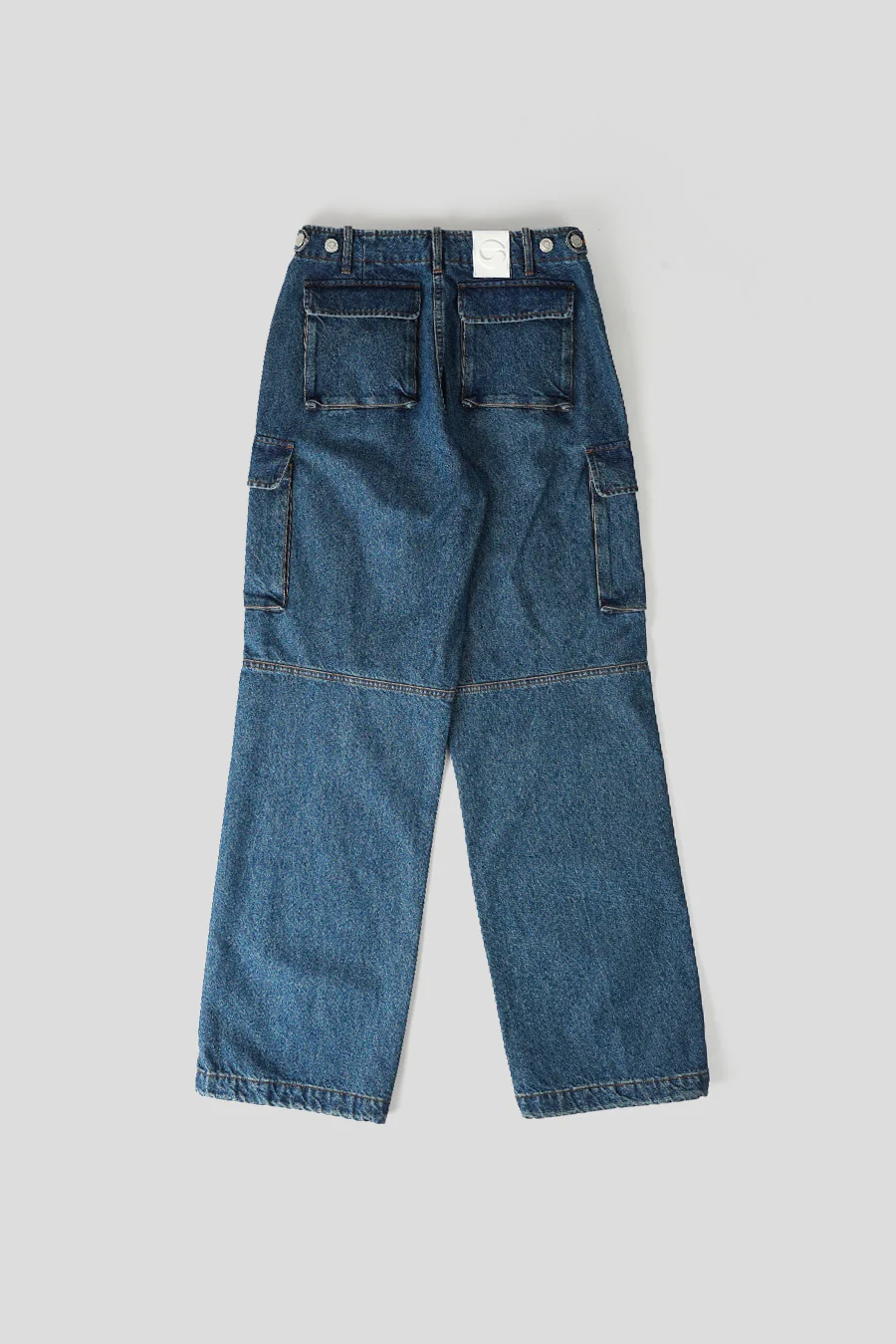 PANTALON DENIM WIDE LEG CARGO BLEU - Image 5