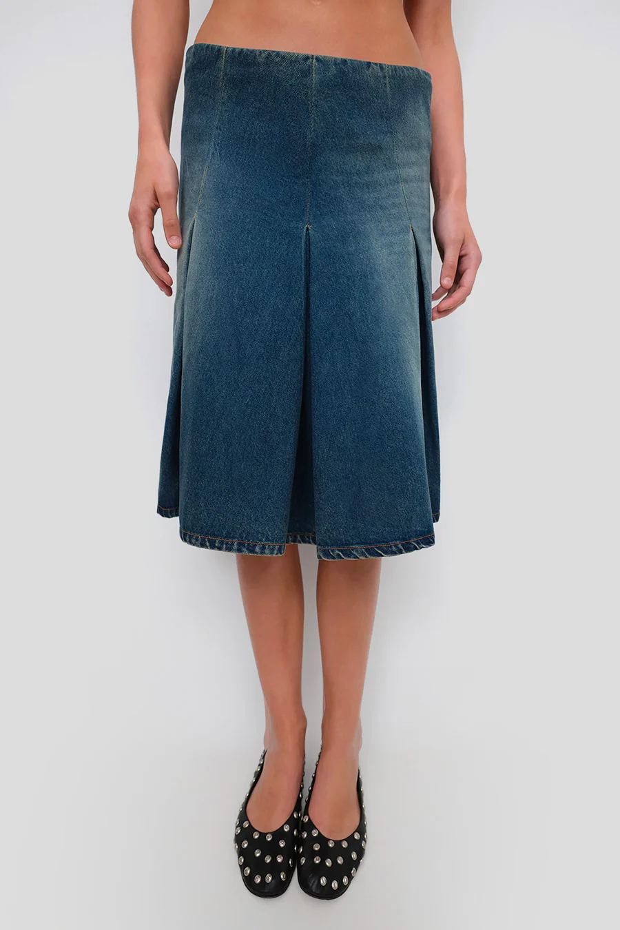 JUPE EN JEAN CORINE MIDI BLEUE - Image 3