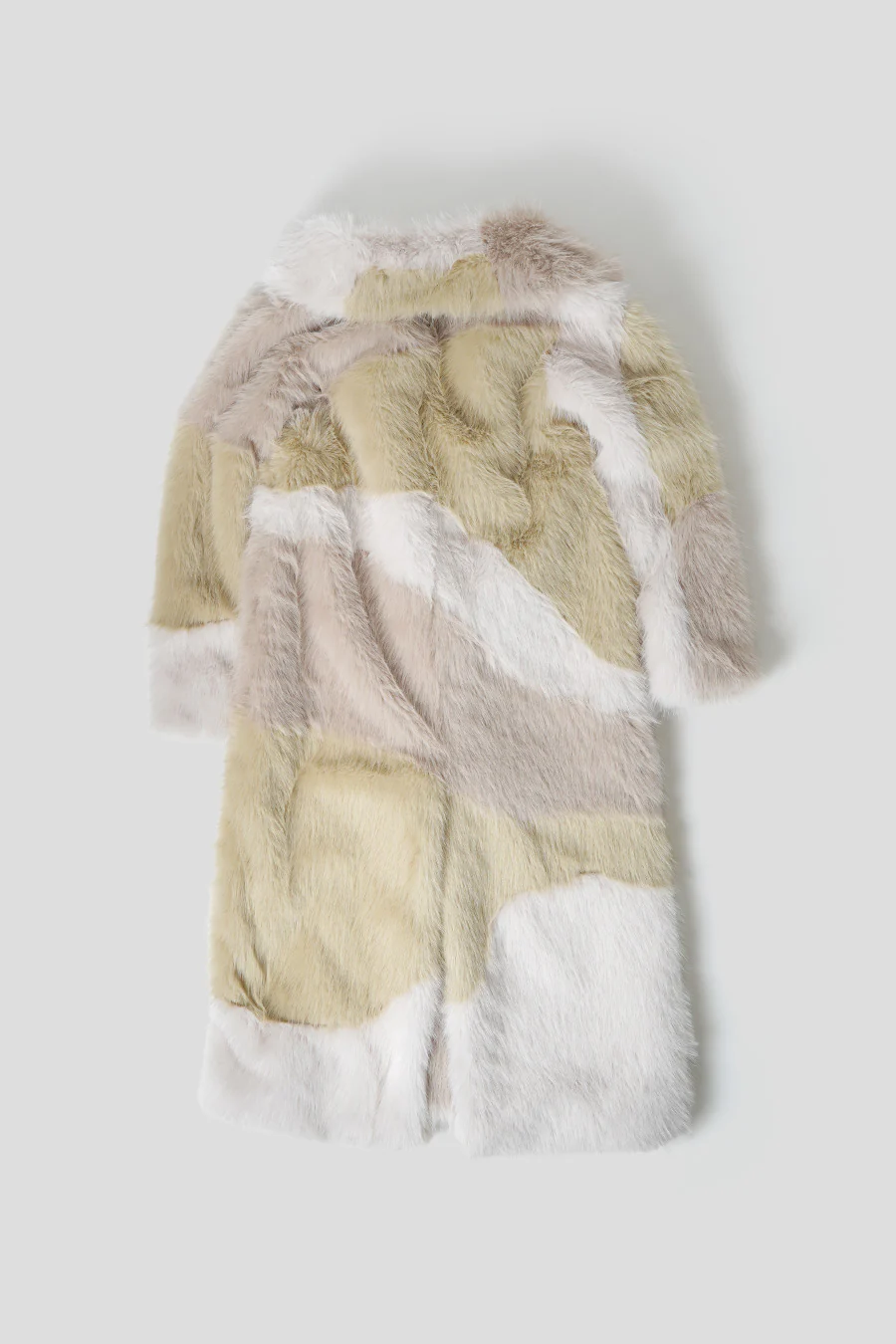 MANTEAU THE HUSTLE FUR BEIGE ET VERT - Image 3