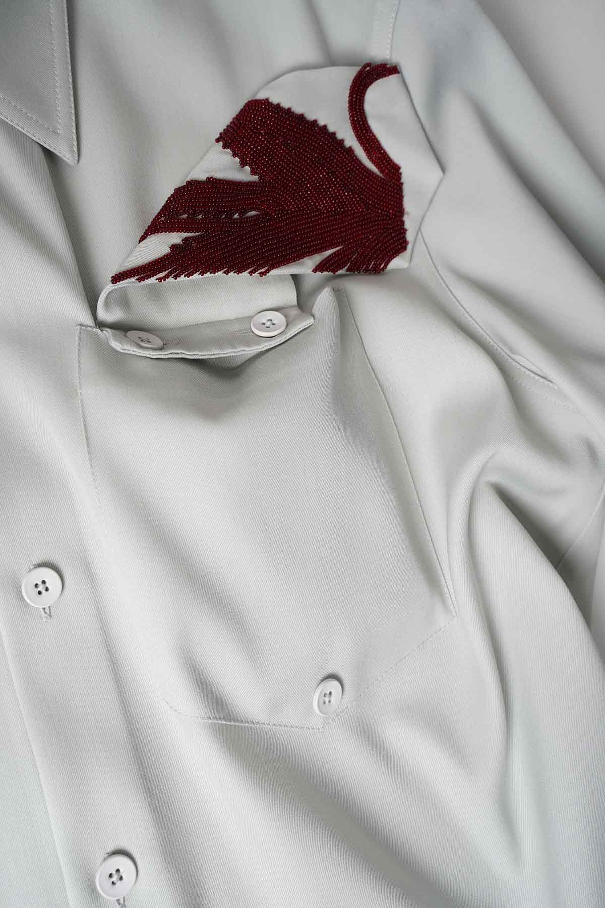 CHEMISE LIGHT WOOL GRISE - Image 5