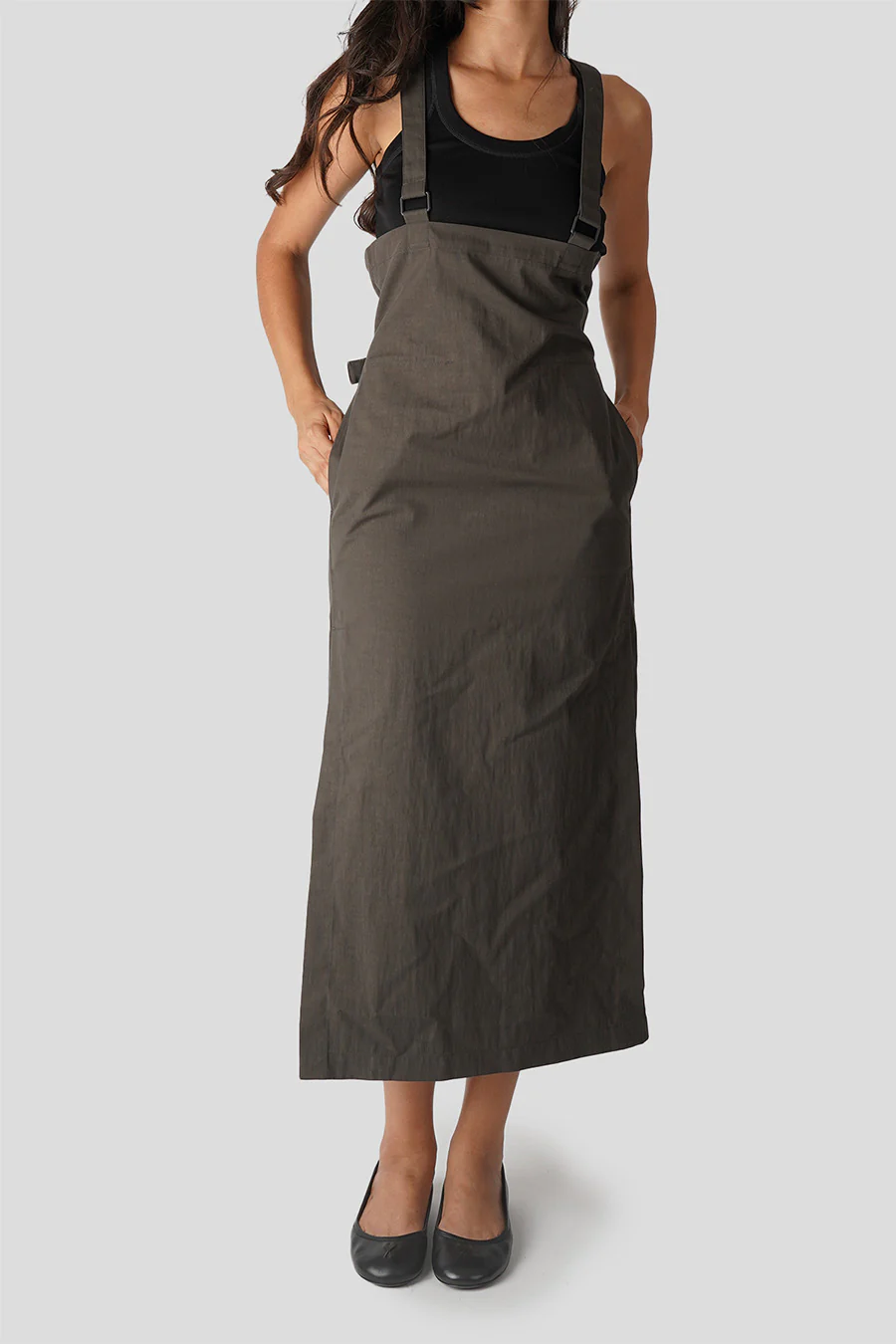 JUPE À BRETELLES ESPRESSO - Image 3